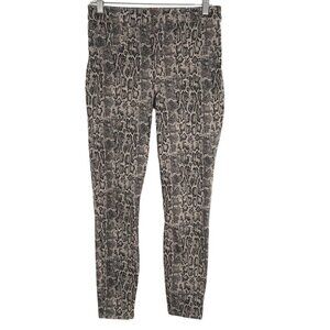 Spanx Jean-ish Ankle Leggings Taupe‎ Snakeskin Cotton Blend Women's Medium